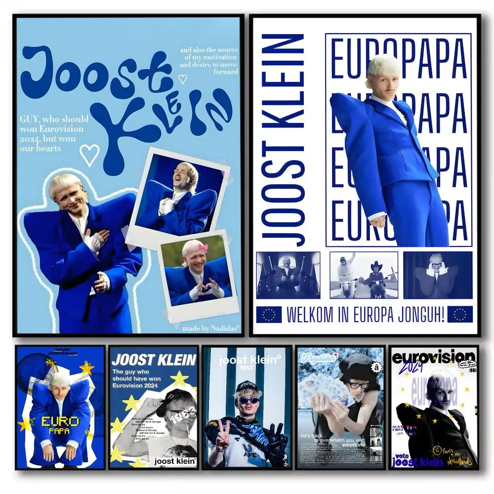 J-Joost K-Klein Singer Poster Stickers Self-Adhesive Painting Mural Decor Wall Decals for Bedroom Living Room Home HD Gift