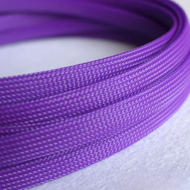 Purple 5M-16.5ft PET Insulation Braided Sleeve 3/4/6/8/10/12/14/16/20mm Cable Protection Wire Harness Expandable Braid Sheath