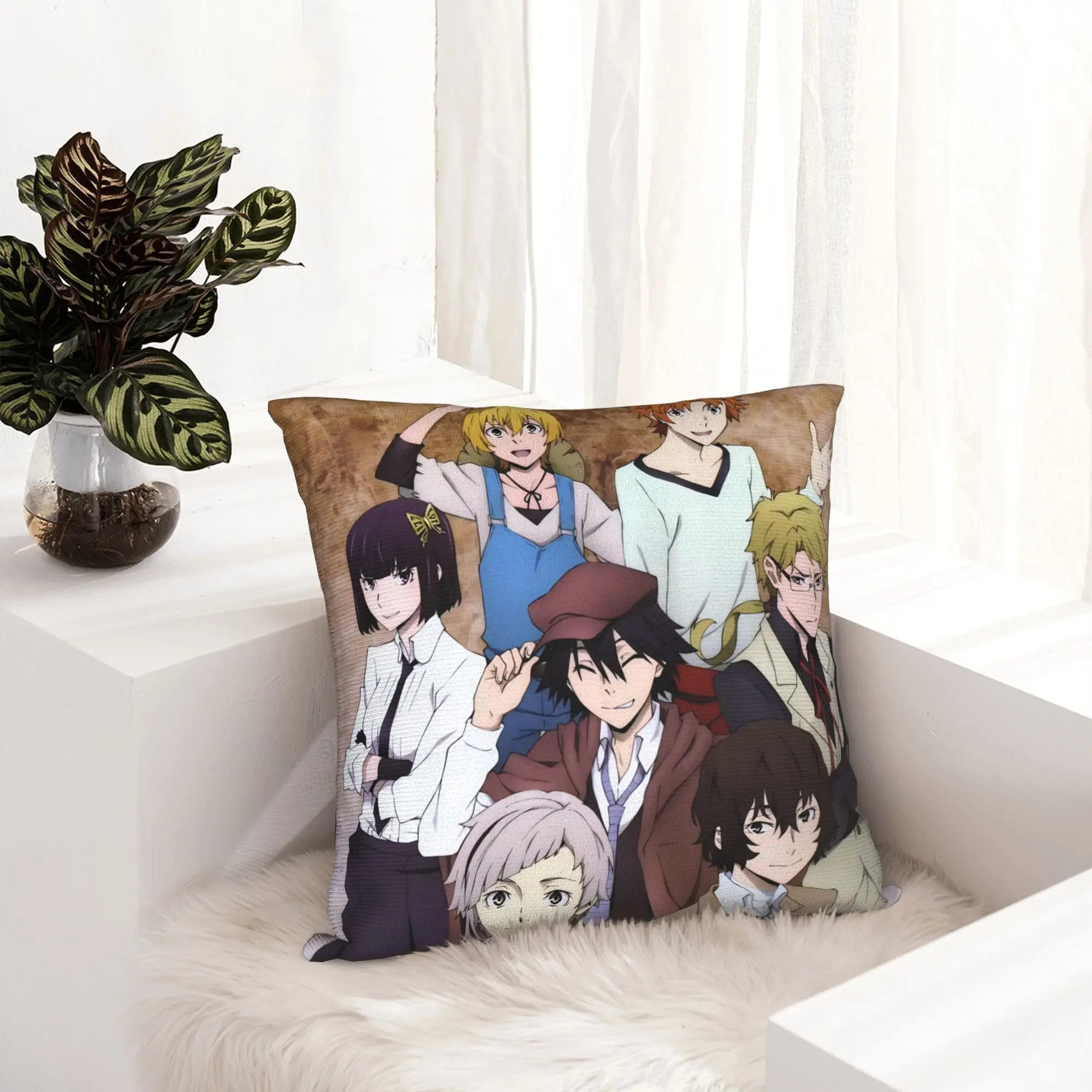 Bungo Stray Dogs Rampo Pillowcase Printing Polyester Cushion Cover Decorative  Pillow Case Cover Home Dropshipping 40X40cm