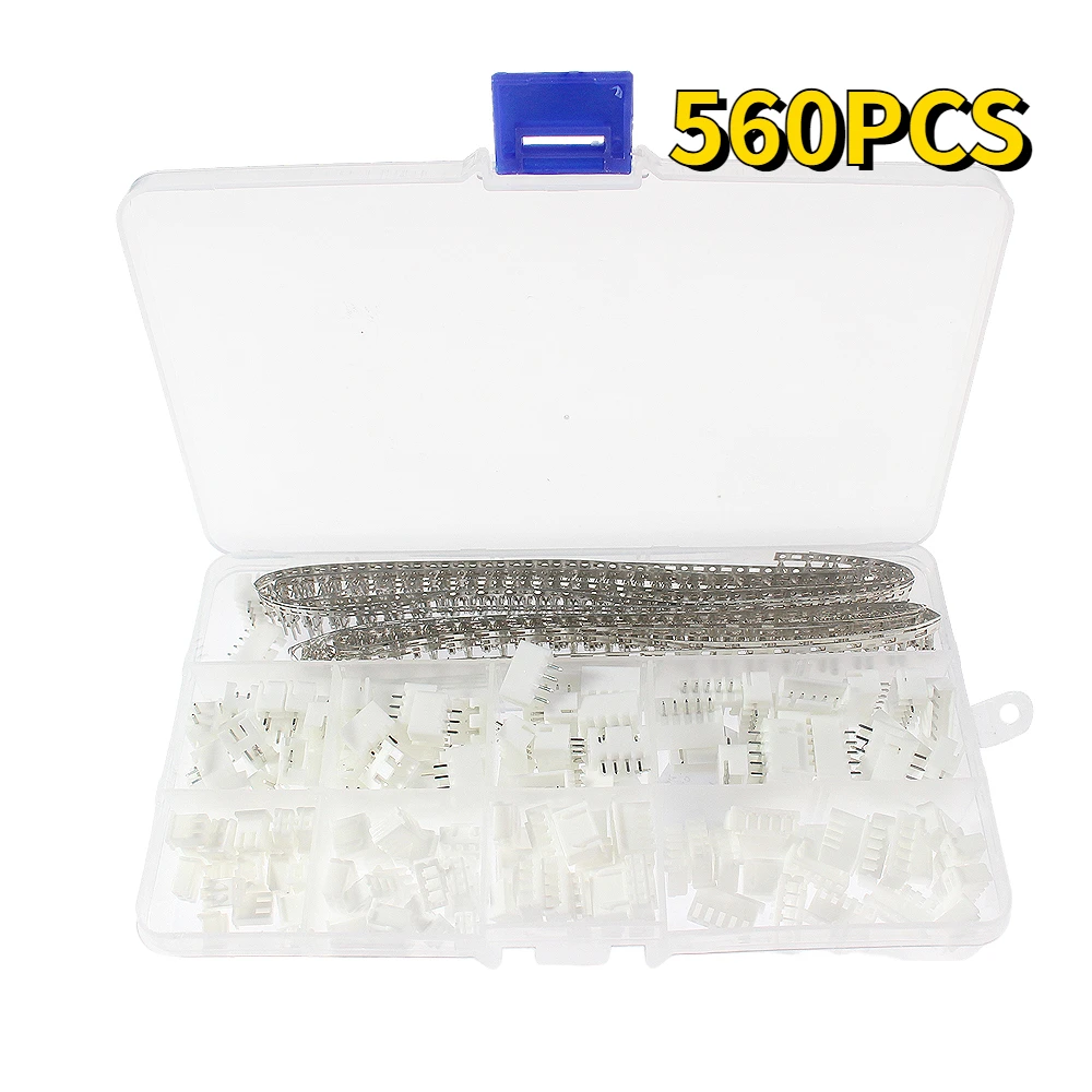 560PCS Dupont Connector Jumper Cable 2.54mm Pin Header Pin Housing and Male / Female Pin Head Terminal Adapter Plug Kit