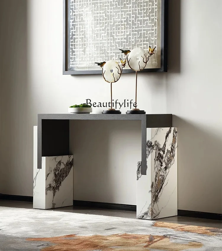 

ls 04 Modern Chinese entrance table All solid wood light luxury minimalist entrance entrance table