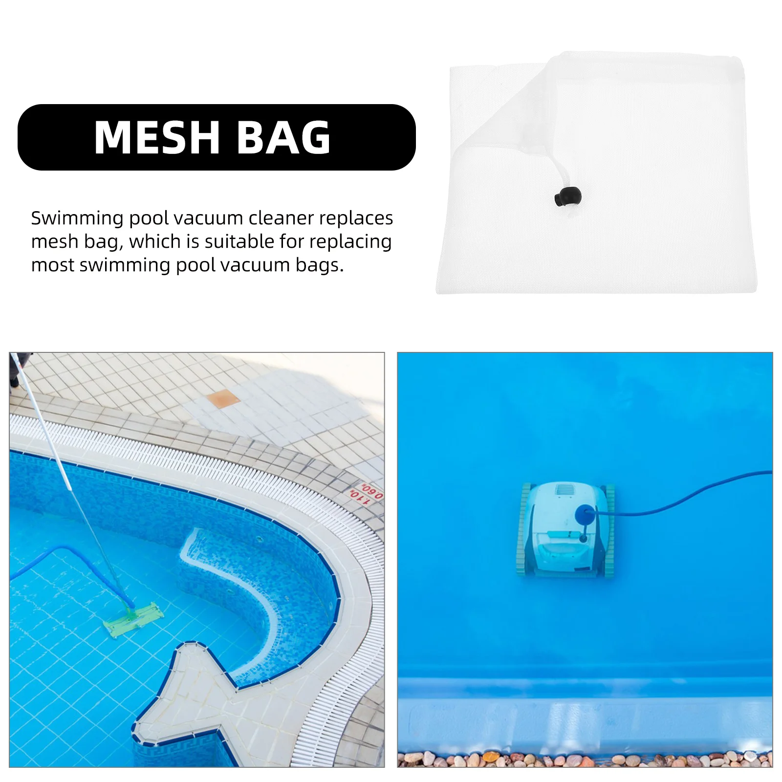 

2Pcs Pool Vacuum Filter Bag Fine Mesh Construction for Leaf Debris Hair Efficient Filtration Swimming Pools Pool Filter Sock