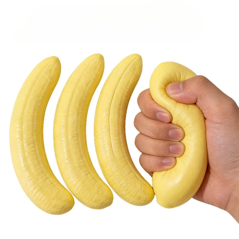 Stress Relief Banana Pulp Squishy Toy, PU Slow Rebound Sensory Fidget Ball, Milky Scent Non-Edible Soft Durable for Adults