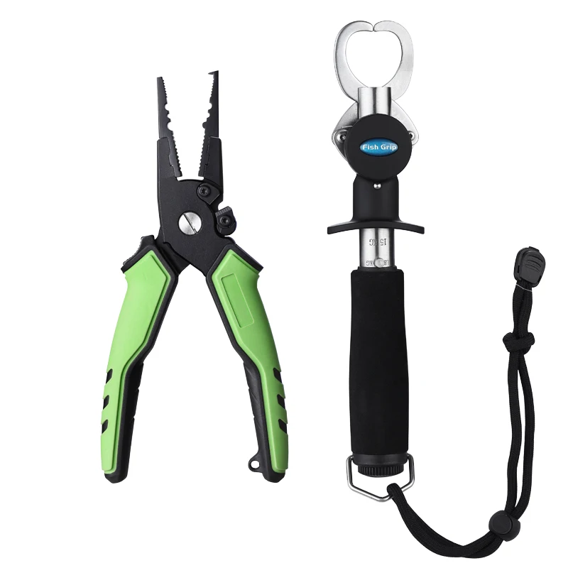 

New Arrival Aluminum Fishing Pliers Locking Pliers with Soft Handle Stainless Steel Fish Grip with Scale and Tape Tools Kit