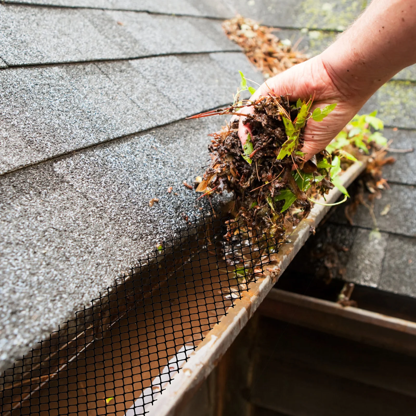 

ABS Plastic Gutter Mesh Roof Drain Protection Leaf Guard Netting Prevent Overflow Debris Blocker Gutter Screen Roll