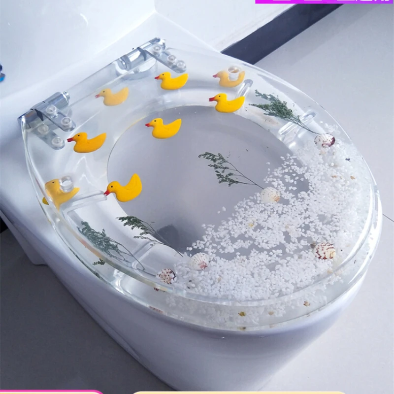 Resin toilet cover, universal household toilet cover, flush toilet cover, thickened old U-shaped toilet seat ring accessories