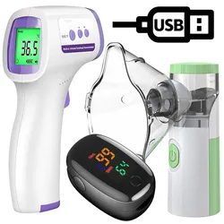 Oxymeter Oor Thermometer Gezondheid Handheld Inhaleer Vernevelaar Mesh Verstuiver Inhalator Vernevelaar Inhalator Voor Volwassen Kinderen Nebulizador