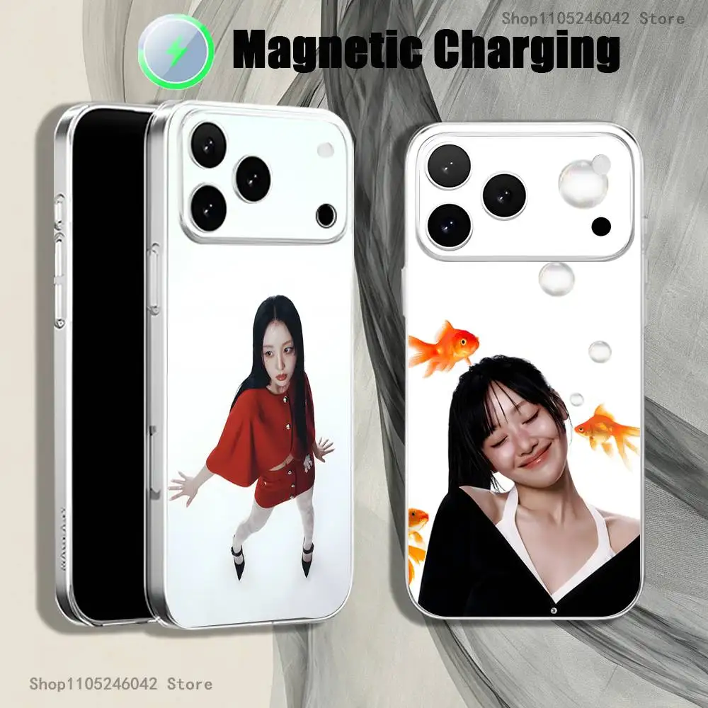 

Y-Yves album cover Magnetic Wireless Charging Transparent White Phone Case For iPhone 17,16,15,14,13,12,11,Pro,Max,Plus