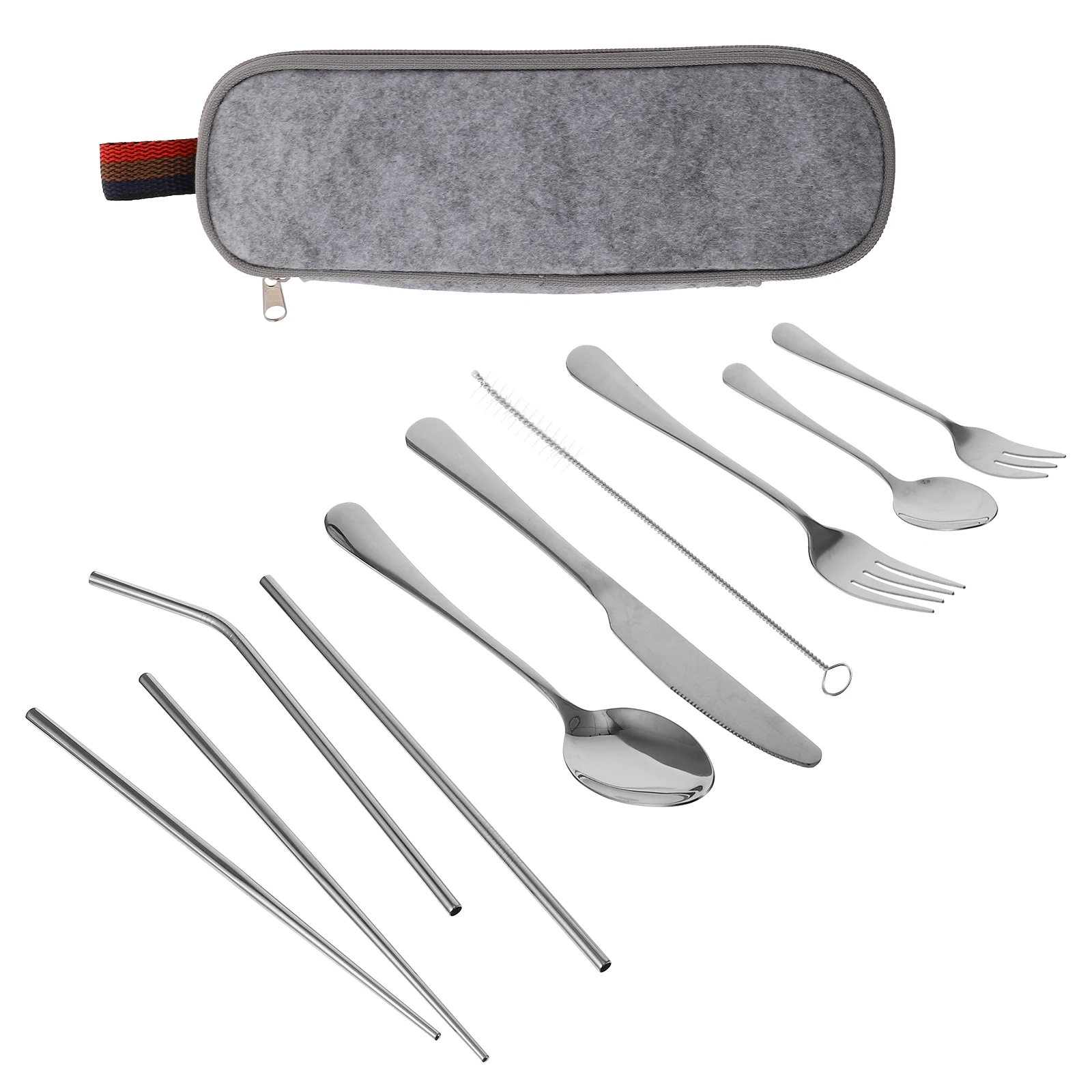 

9pcs Stainless Steel Cutlery Set Lightweight Portable Travel Camping Picnic Outdoor Serving Utensils Safe No Odour