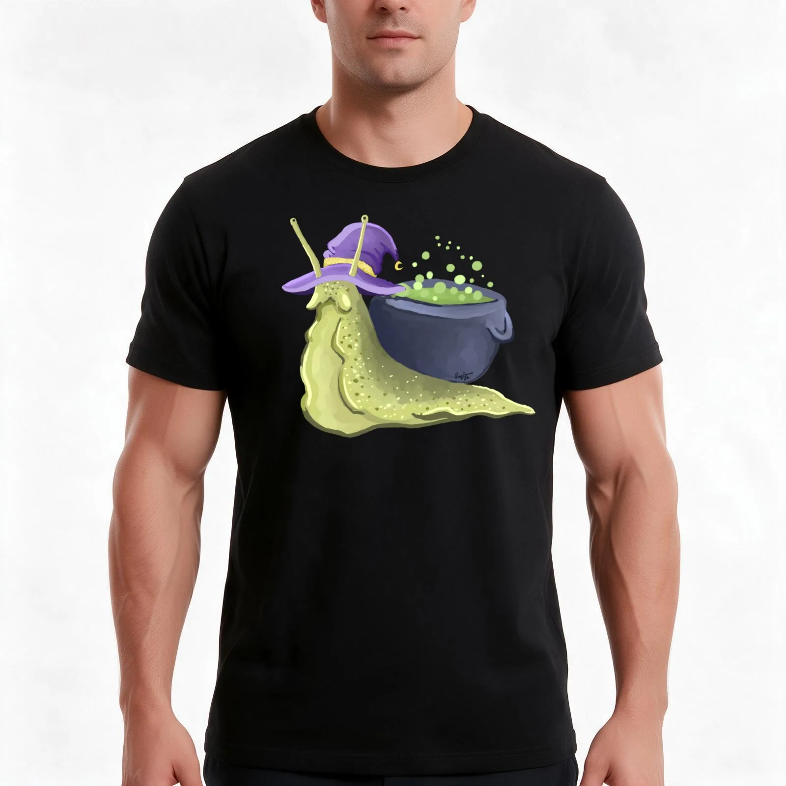 Cauldron Snail T-Shirt Summer Casual Cotton Tee Oversized Streetwear Tops Vintage Graphic Print Loose Fit Short Sleeve
