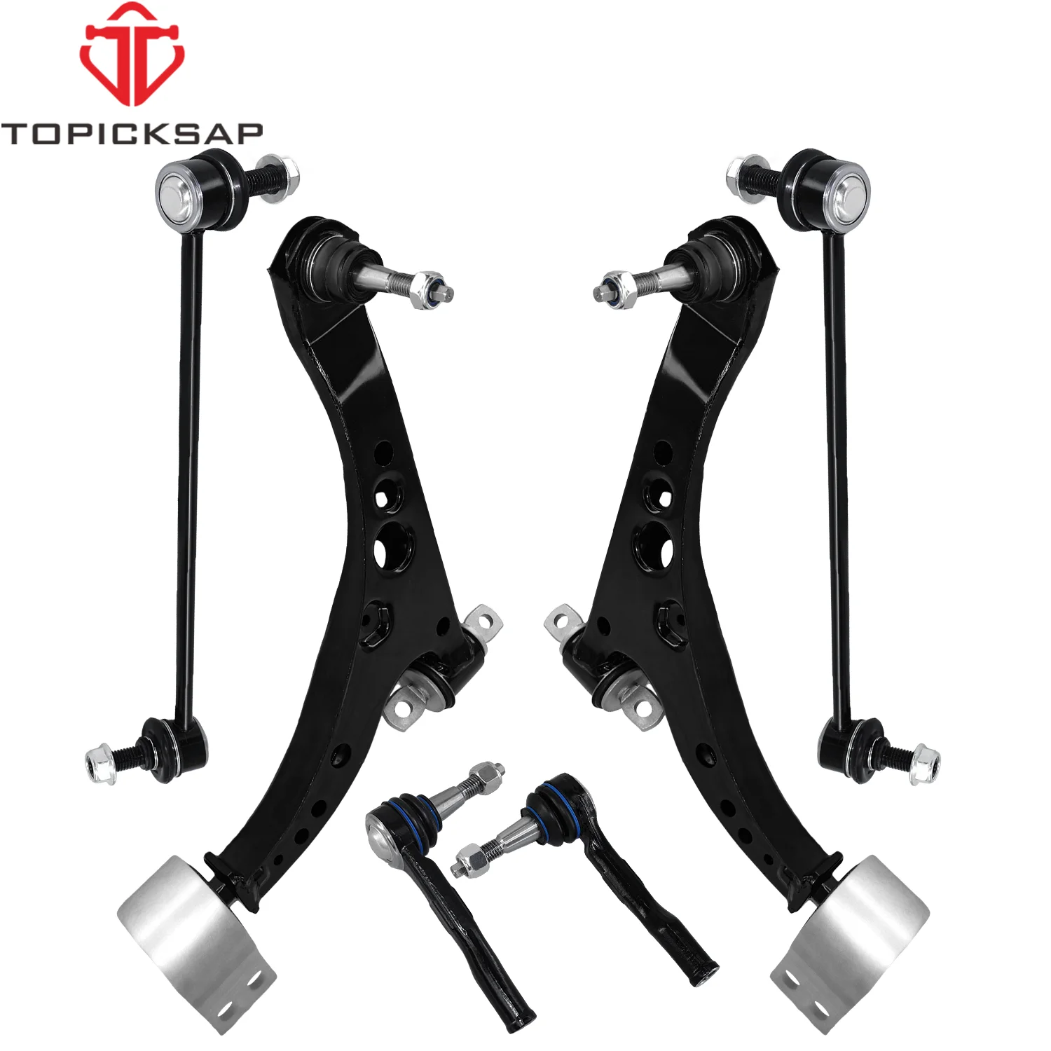 TOPICKSAP 6Pcs Front Lower Control Arm Ball Joint Sway Bar Link Left Right for Chevrolet Cruze Volt 2016-2019 39089342 39089343