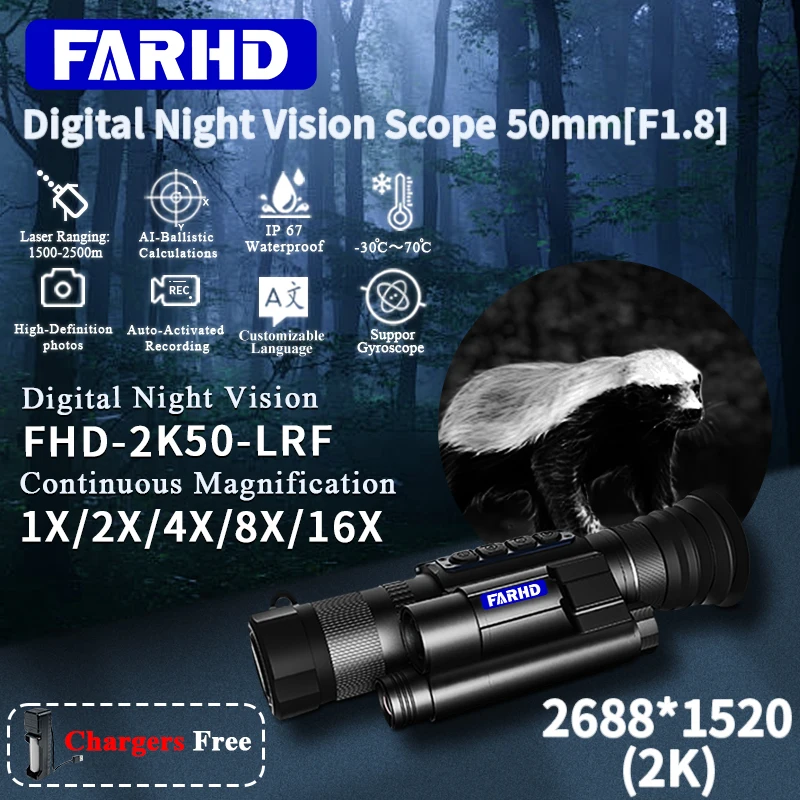 

Best Price Digital Night Vision Monocular Telescope 16x Digital Zoom Camera Scope 350M for Outdoor Exploring Hunting Camping