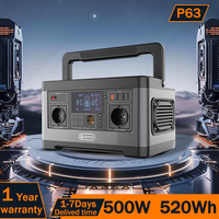 Flashfish P63 Portable Power Station 500W Solar Generator 520Wh With inverter Battery Mobile power Outdoor Camping Home Backup
