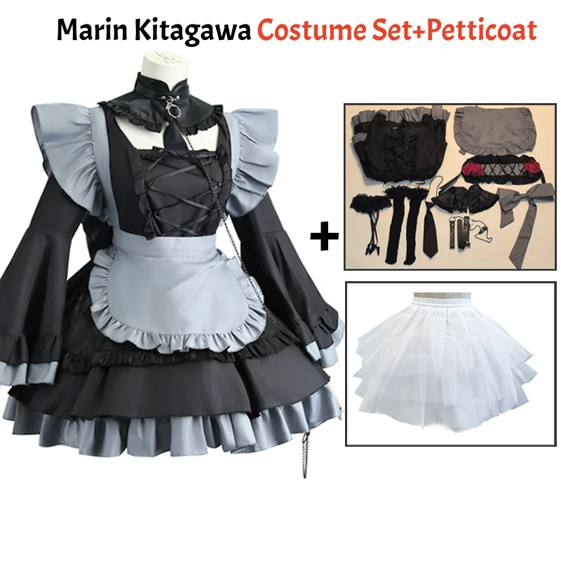 Marin Kitagawa Cosplay Kostüm Shizuku Kuroe Kleid My Dress-Up Darling Anime Halloween Weihnachten Karneval Anzug Rollenspiel Uniform