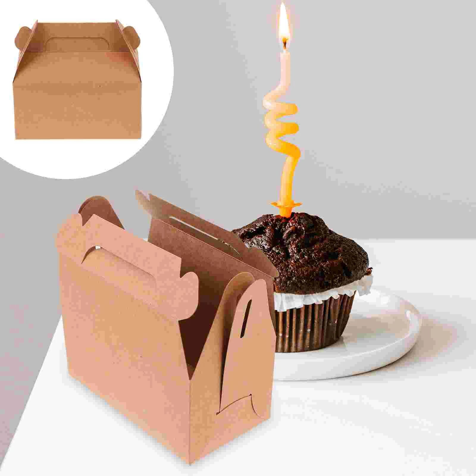 20 Pcs Cake Carrier Portable Box Boxes Handed Case Food Bakery Take Out Containers Paper