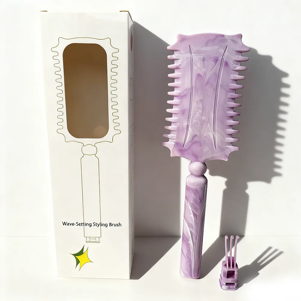 Marble Curl Define Styling Brush Hollow Out Detangling Hair Brush Tangled Hair Comb Shaping Defining Curls Barber Styling Tools