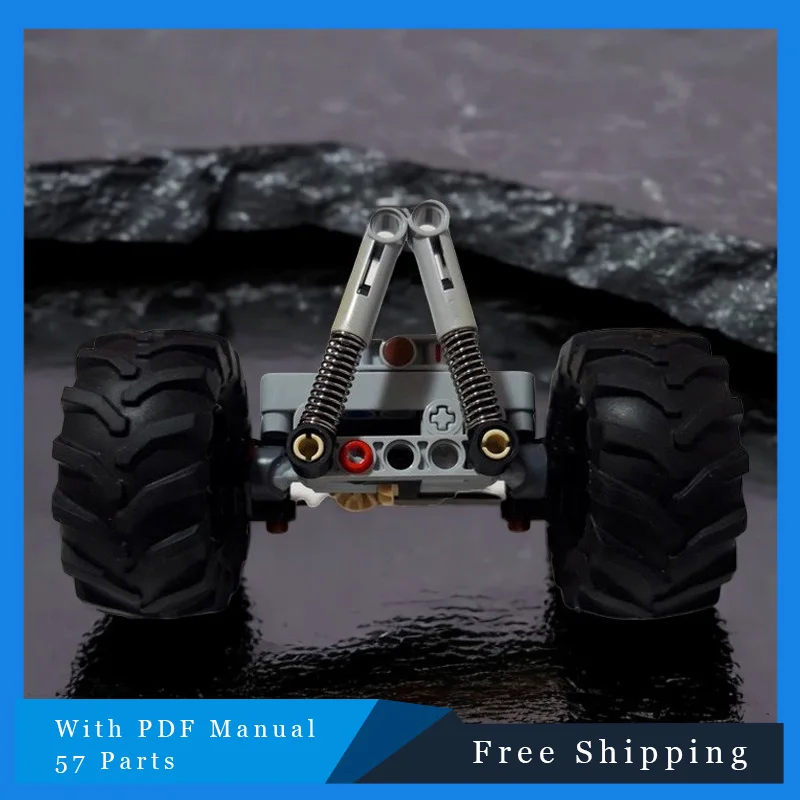 57 قطعة سيارة الإبداعية التراص الطوب الجبهة اثنين عجلة وحدات MOC اللبنات الأطفال DIY بها بنفسك تجميع لغز اللعب هدية الكريسماس