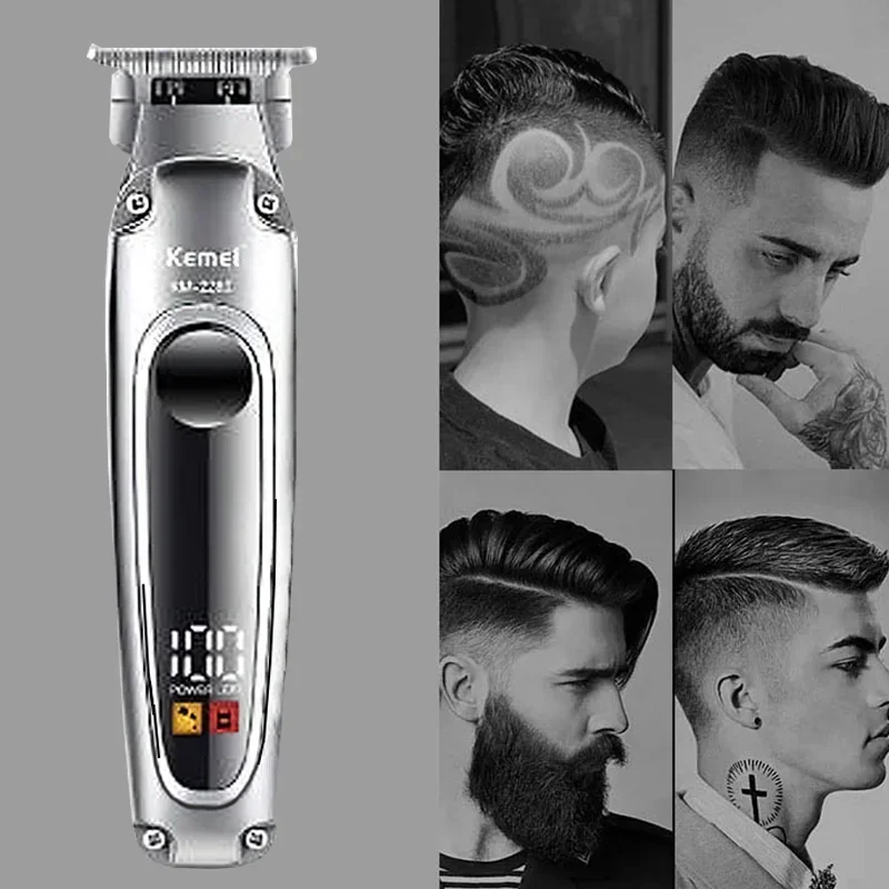 Kemei 2261 Men\'s Hair Trimmer Beard For Men Hair Clipper Rechargeable Electric Trimer Zero Gap Haircut Kit Machine