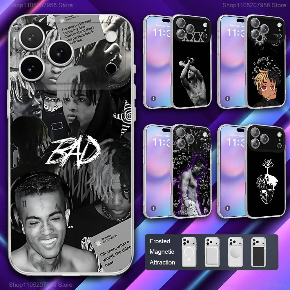 

X-XXXTentacionS Rapper Phone Case For iPhone 11,12,15,14,13,17,16,Pro,Plus,E,Max,Air,Mini Magnetic Frosted Cover