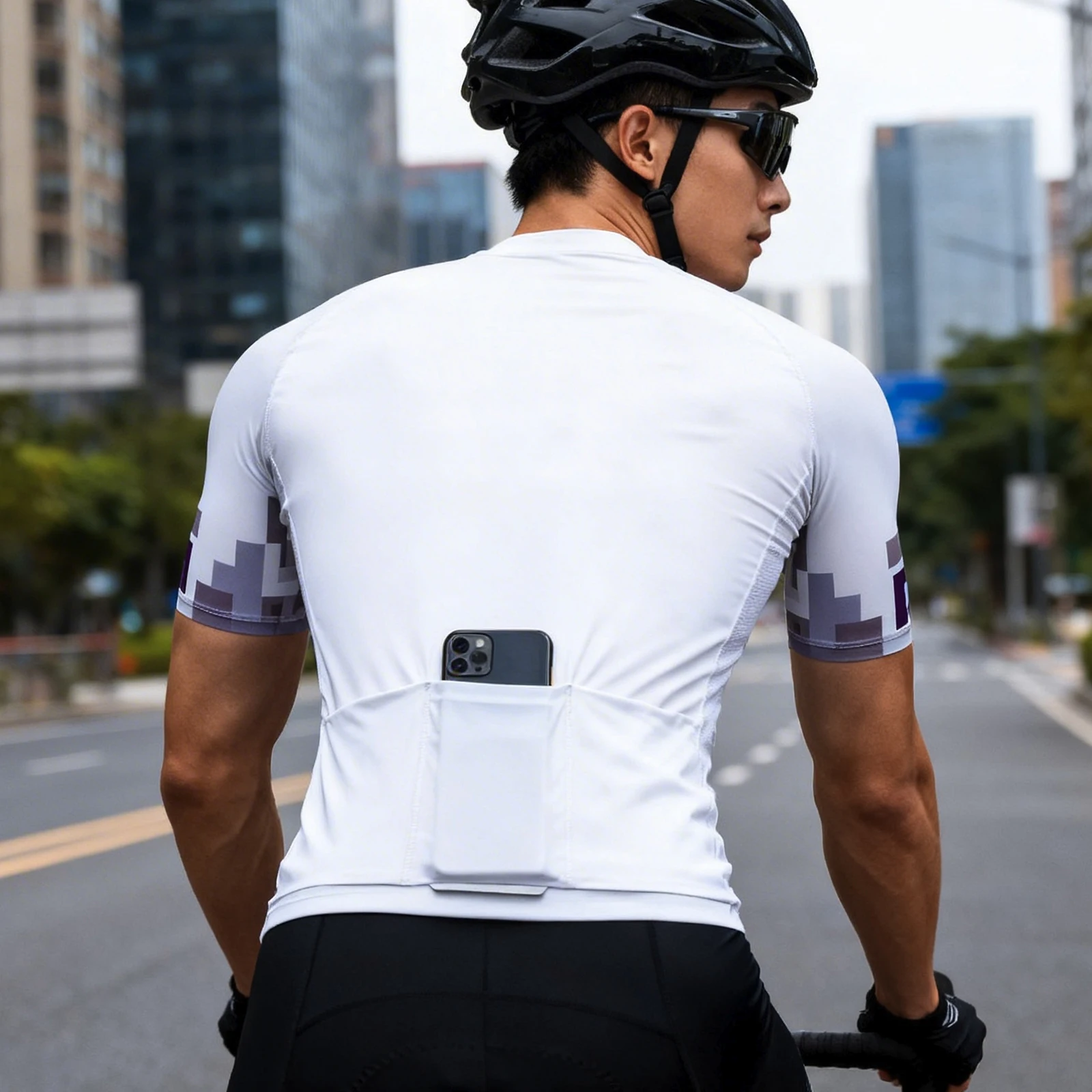 WOSAWE Men's Cycling Jersey Short Sleeve Slim Fit Breathable Cycling Maillot Quick Dry MTB Road Cycling Shirt