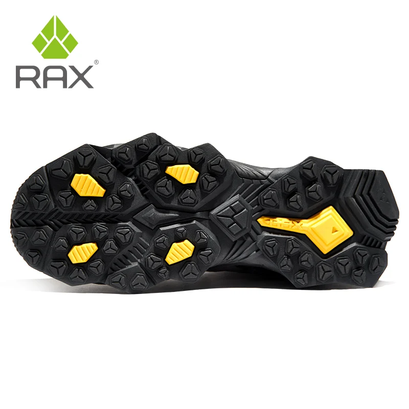 RAX Hiking Boots Men Waterproof Winter Snow Boots Fur lining Lightweight Trekking Shoes Warm Outdoor Sneakers Mountain Boots Men