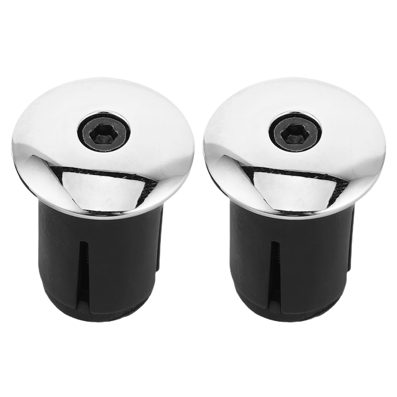 

2Pcs Aluminum Alloy Bicycle Handlebar End Caps Expanding Secure Fit Anti-Slip Bar Ends for Mountain Road City Bike Silver