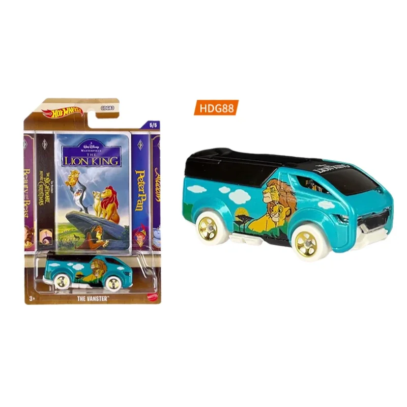 Original Hot Wheels 1:64 Diecast Car Toy Disney The Nightmare Before Christmas Aladdin Peter Pan Beauty Beast Lion King Gdg83