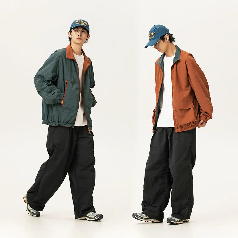 

ex Casual Double-Sided Wear Workwear Jaet Spring Autumn New Design Splicing Jaet Top Polyester Loose Fit Long Sve