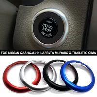 Car Start Stop Button Ring Cover Trim Auto Engine Ignition Button Sticker For Nissan Qashqai J11 Lafesta Murano X-Trail etc Cima