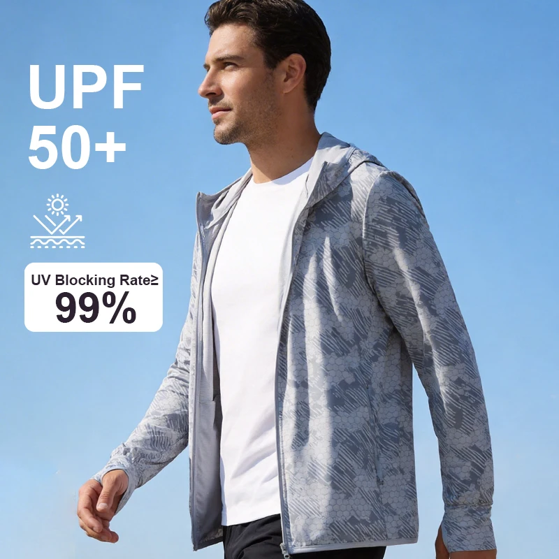 

Новые летние мужские куртки UPF50+ с защитой от ультрафиолета, тонкие ветровки для активного отдыха, солнцезащитная одежда для мужчин