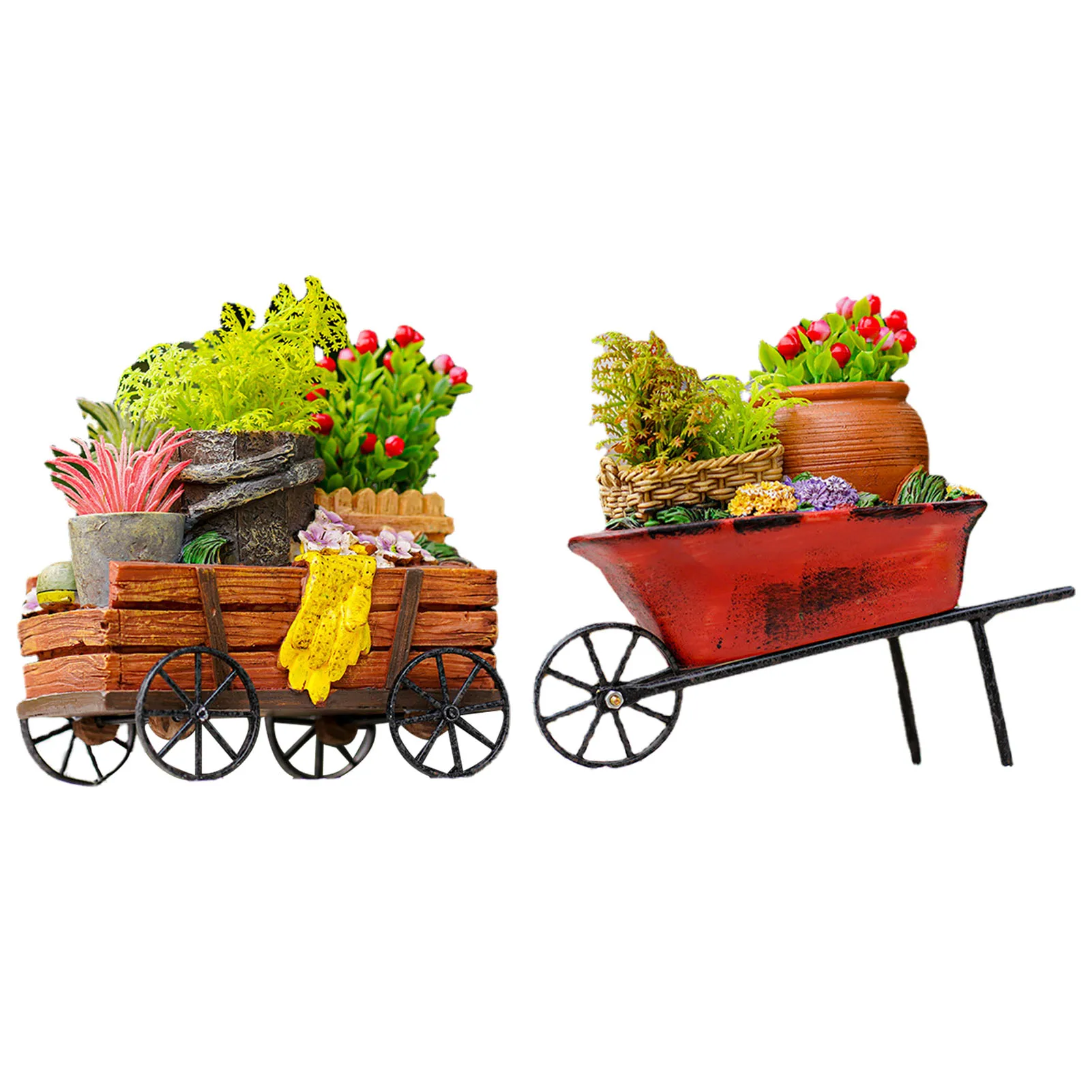 Creative Flower Pot Cartoon Cart Flowerpot Garden Planter Plant Window Box Trough Pot Succulent Flower Bed Plant Bed Pot Flower