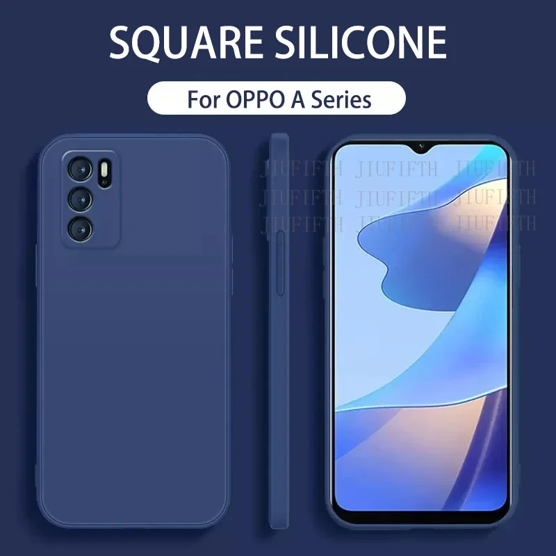 Square Silicone Soft Case For Oppo A18 A38 A06 A16 A54 A74 A94 A73 A53 A91 A72 A52 a31a96 a54s A55 Camera Lens Protection Cover