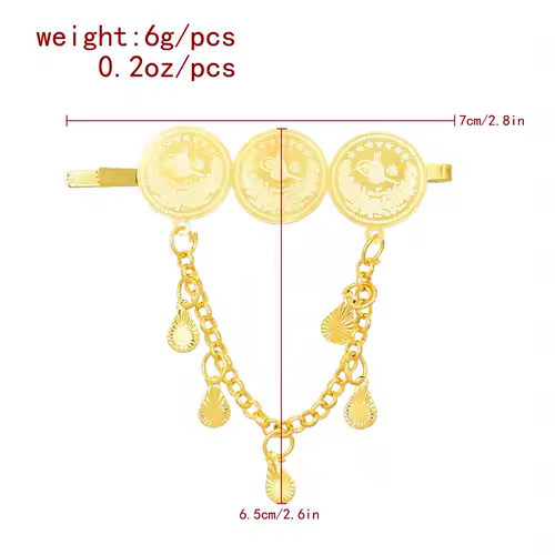 Ladies Metal Tassel Hair Clip Middle East India Style Coin Hair Accessories Bohemian Wedding Party Hairpins - Image 6