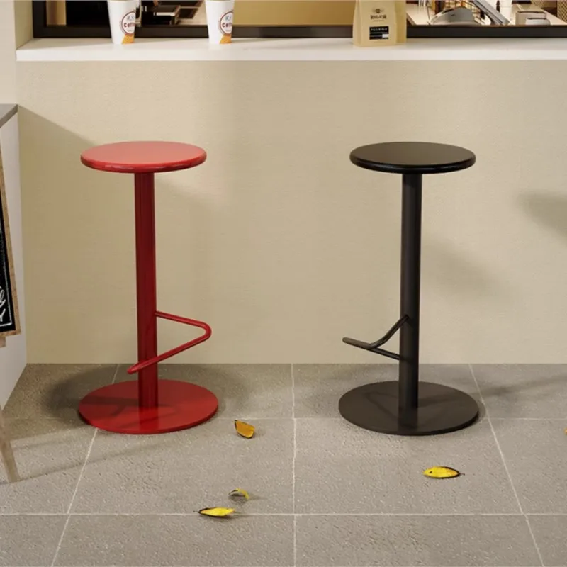 

Home Simple Colorful Outdoor Door Bar Chair High Stool Iron Island Table Coffee Shop Bar Front Desk Furniture