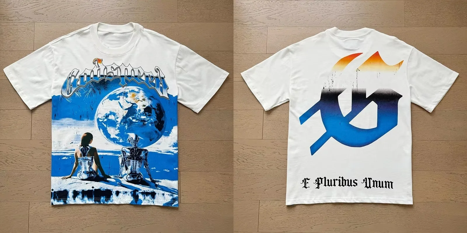 

Unisex Women Men's Clothing Godspeed Sports T-shirts American High Street Trendy Print Short Sleeve GOD SPEED Top MOTO Tee