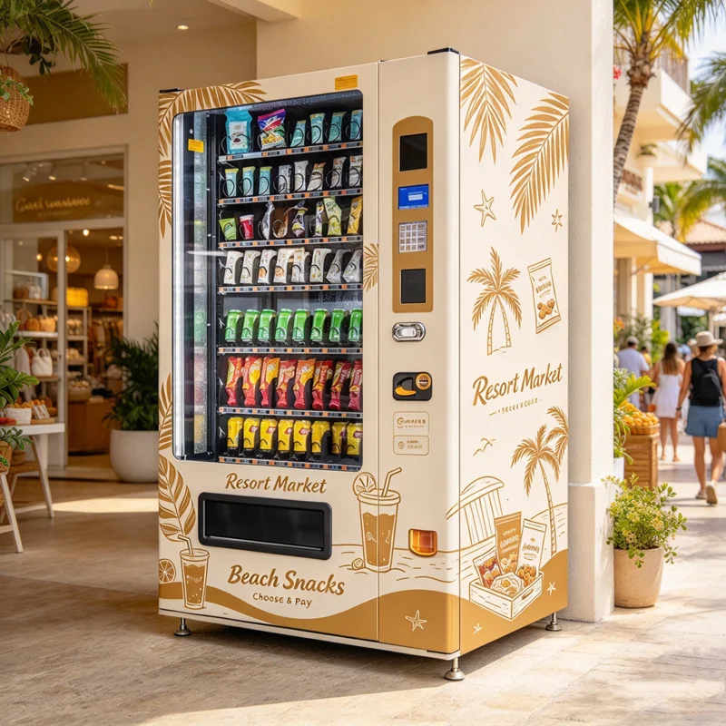 Combo Vending Machine Snack Drink Vending Machine Refrigerated Smart Cashless for Office Building Custom