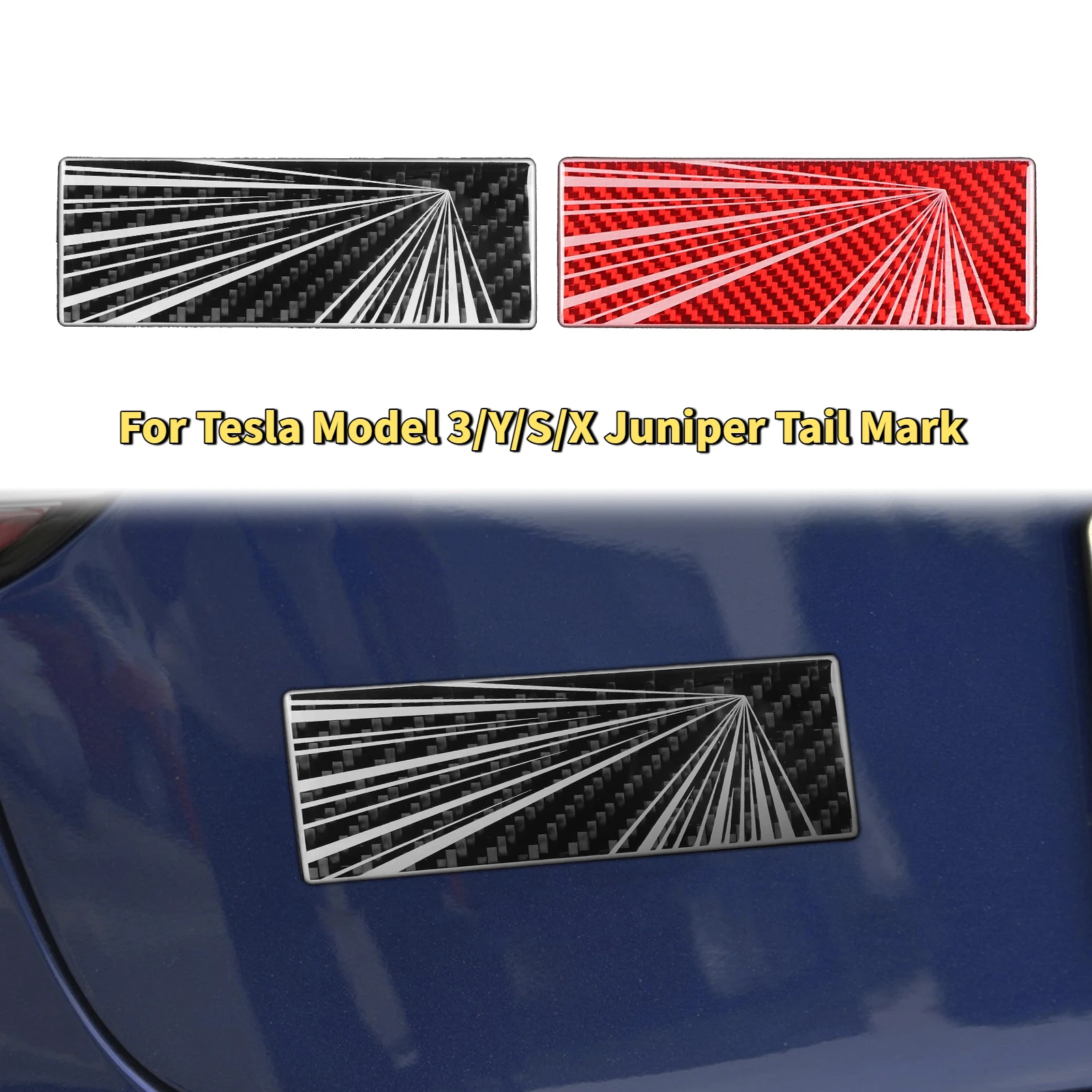 

Tail Mark High Performance for Tesla Model 3/Y/S/X Juniper Vehicle Label Badge Creative Decor Real Carbon Epoxy Resin Sticker