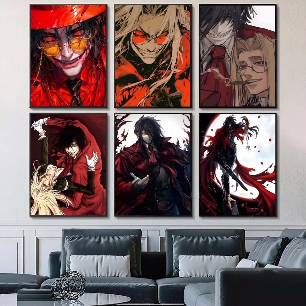 Anime Hellsing Self-adhesive Art Waterproof Paper Sticker Coffee House Bar Room Wall Decor