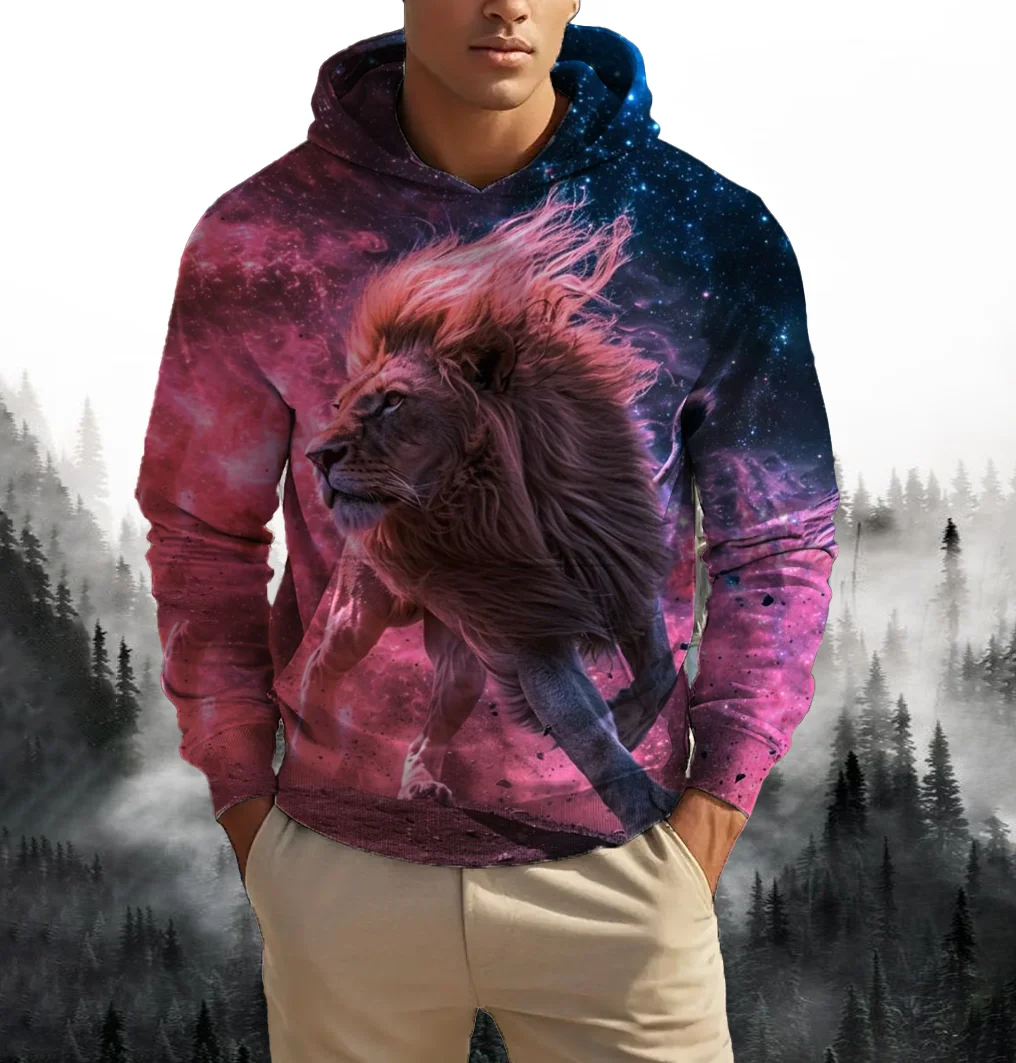 Рисунок 2 - Мужские толстовки с 3D принтом золотого льва