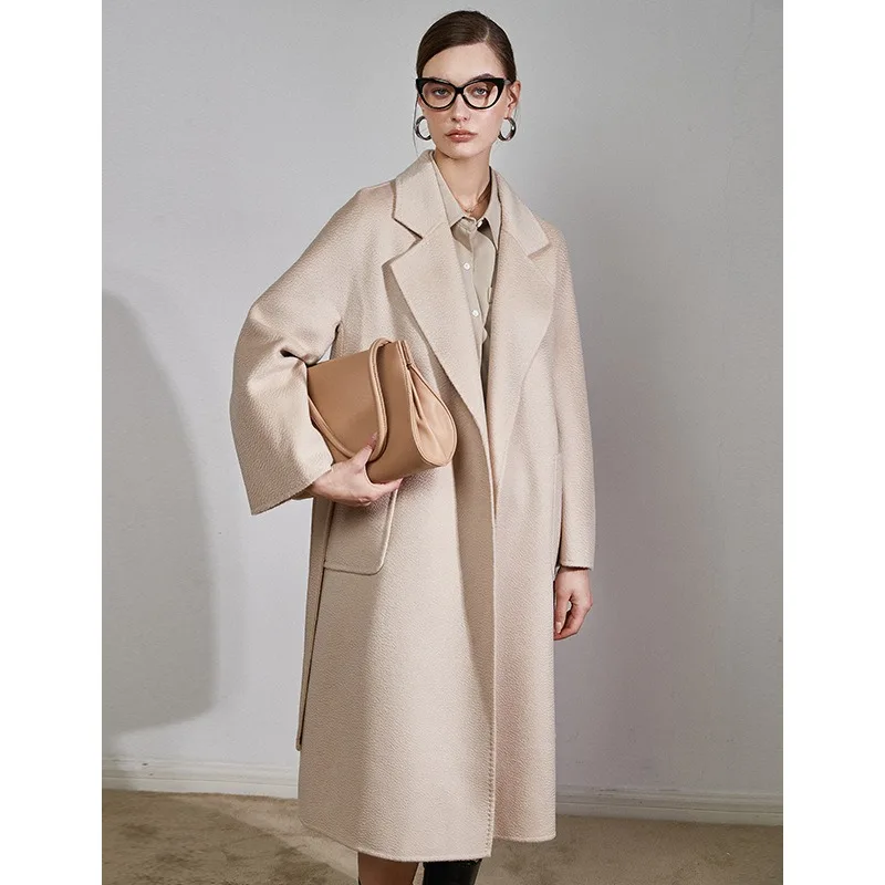 

Women Autumn Winter Woolen Coat Water Cashmere Wool Woolen Coat
