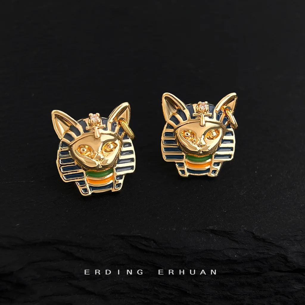 Neuer Stil Retro Pharao-Katze von Ägypten 925 Sterling Silber Damen Ohrstecker Schmuck Anti-Allergie Frauen Geburtstagsgeschenke – Detail 7