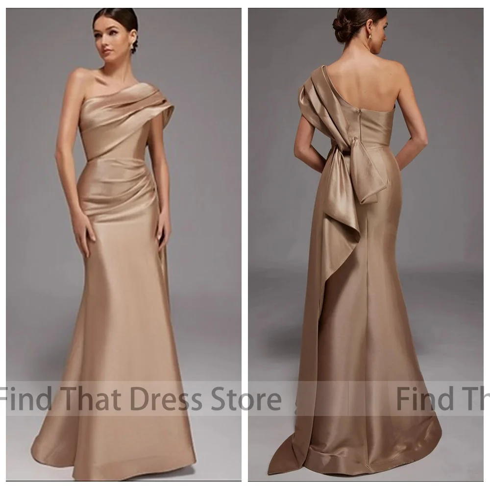 

Custom Made vestidos de novia Modern One Shoulder Pleated Sheath Sexy Evening Gown Backless Maxi Length Bridal Prom Dress