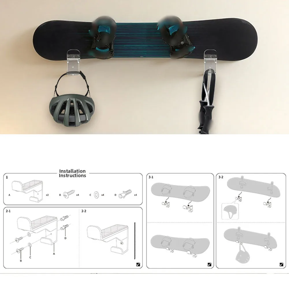 

Sports Equipment Storage Wall Mount Holder Storage Hook Multi Functional Sports Gear Hanger Protection 5MM Thickness