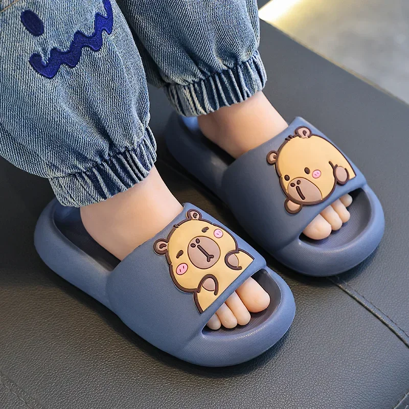 

Summer New Children's Capybara Cool Slippers Bathing Sensation Unisex Kids Parent-Child Room Large Kids Slip-On Shoes