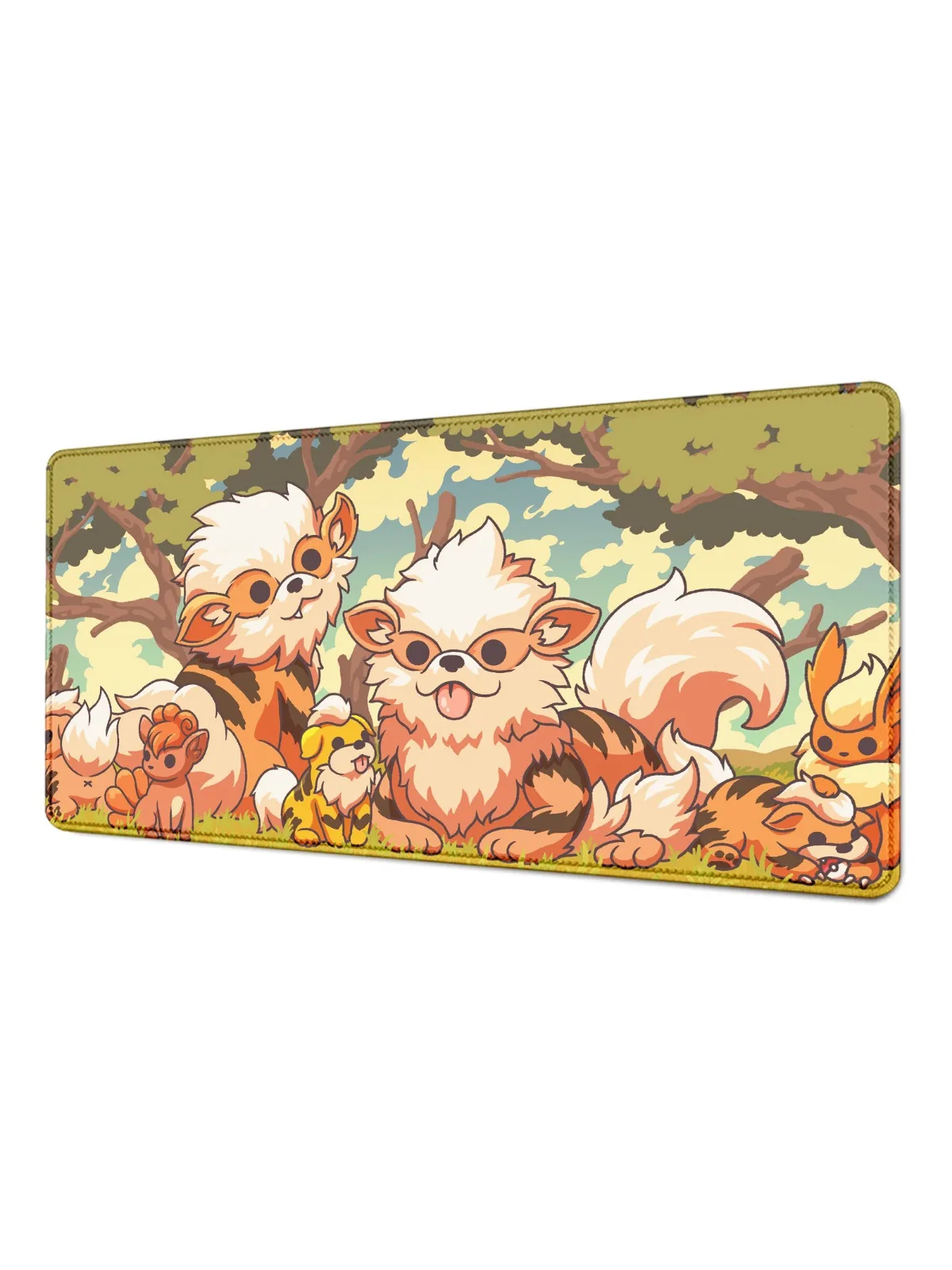 Mata na biurko 900x400mm, duża, pod laptopa gamingowego, szybka klawiatura, druk HD, dywanik na biurko, podkładka pod mysz Growlithe Arcanine Pokemon. — zdjęcie produktu 7
