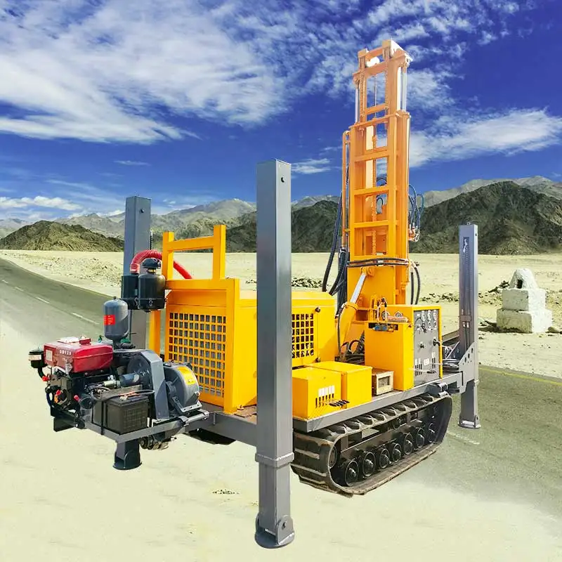 Customized Hard Rock Breaker 180m 200m Yuchai Diesel Pneumatic Portable Soil Drilling Rig Equipment in Water Well