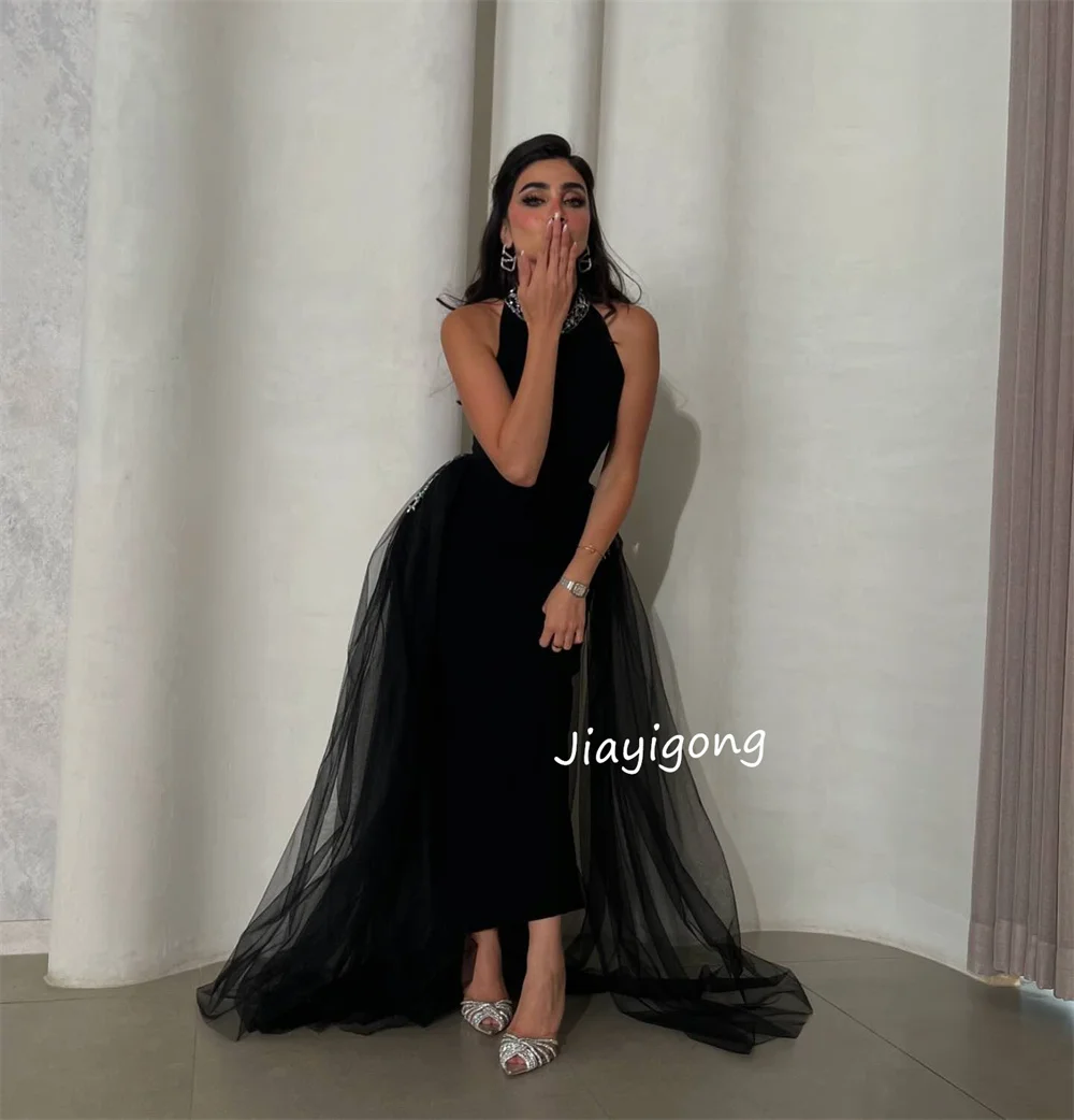 Customized High Quality Jersey Sequined Pleat Straight  Collar Midi Dresses Bespoke Occasion Exquisite