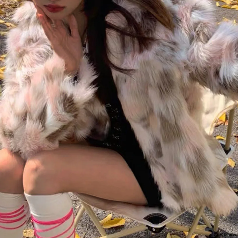 

Faux Fur Coat Women Winter Long Coats New Fashion Autumn Thick Warm Soft Leopard Print Fur Jacket Female Overcoat Outerwear
