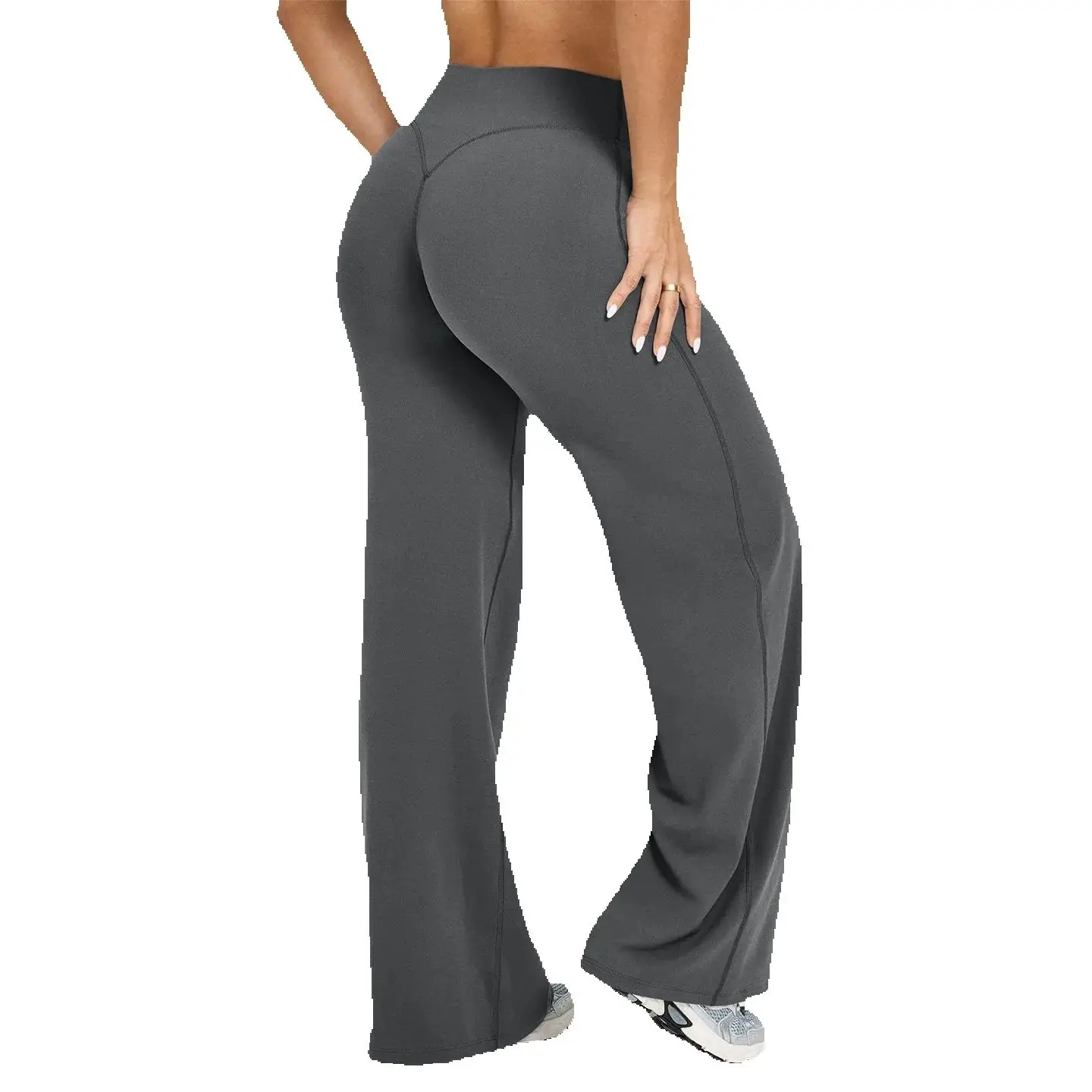 Hoge taille wijde pijpen yogabroek dames, butt lift, koffiebruin, workoutbroek, flare leggings, buikcontrole, gym fitness kleding - afbeelding 2