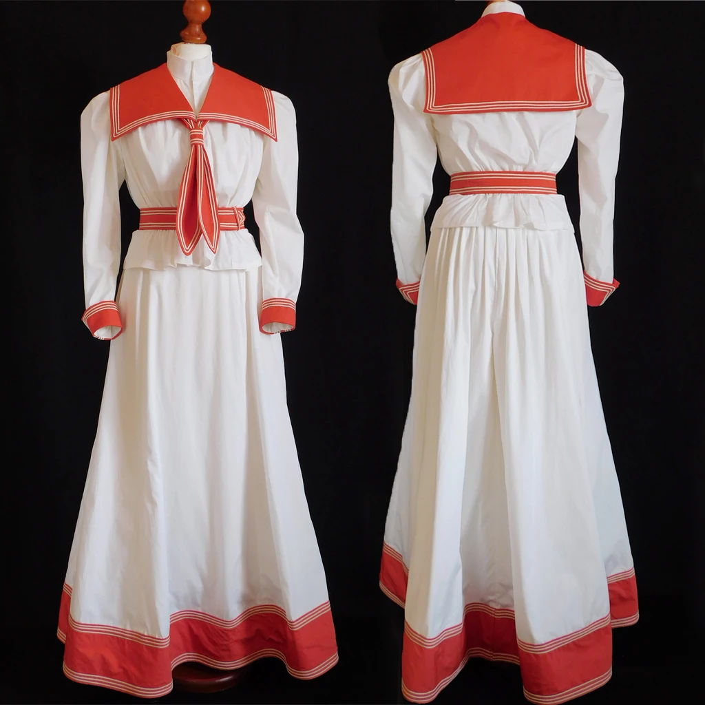 Victorian Seaside Dress 1890s Dress Edwardian Walking Dress Historical Period Ball Gown Women Medieval Costume